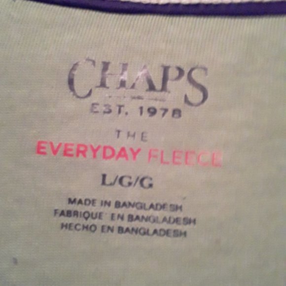 Chaps Mens Green long sleeve pullover top size Large NWT cotton blend - Picture 8 of 9